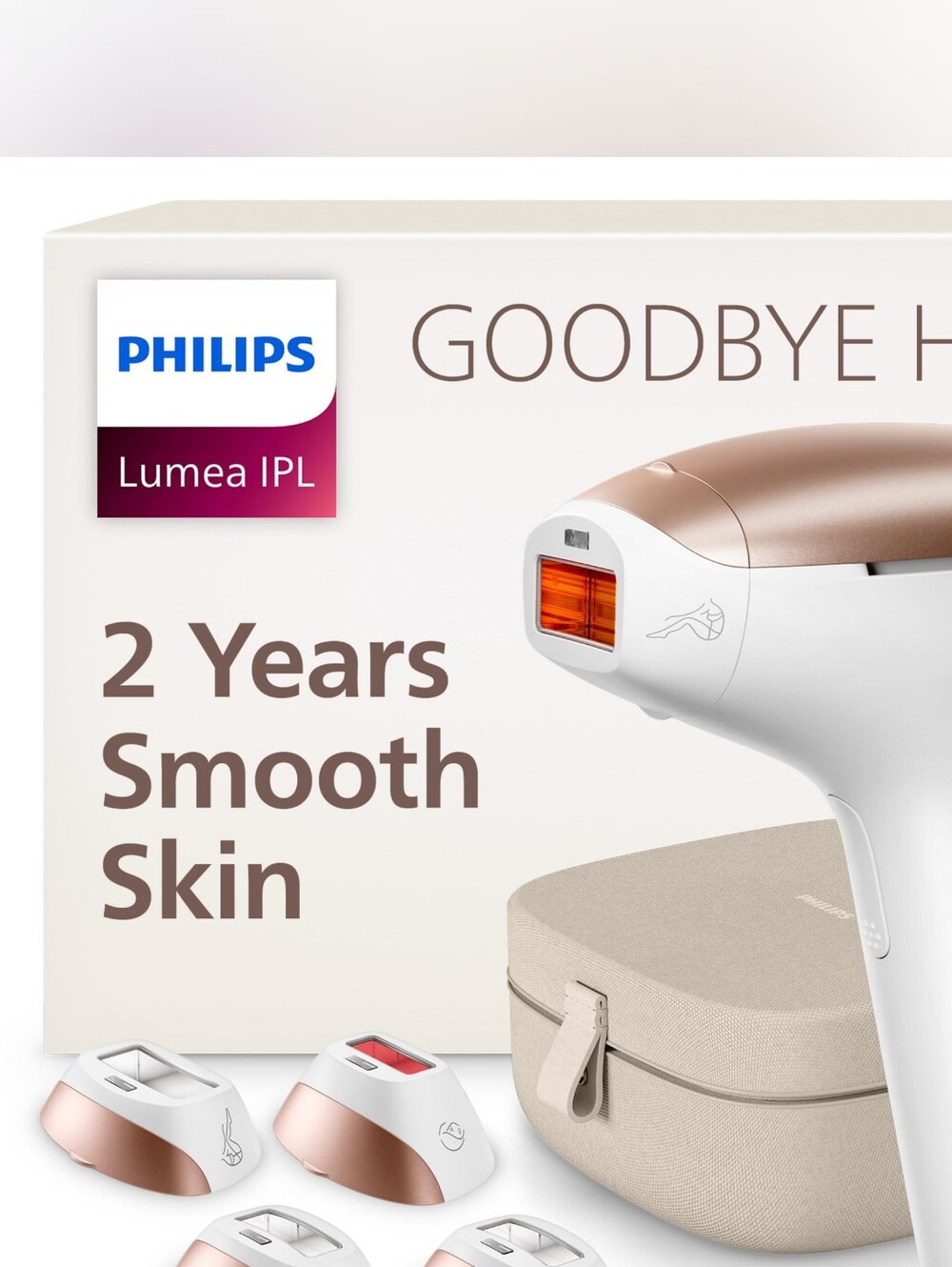 Philips Lumea IPL Hair Removal Device Face/Body Safe Painless 5 Settings Sensors